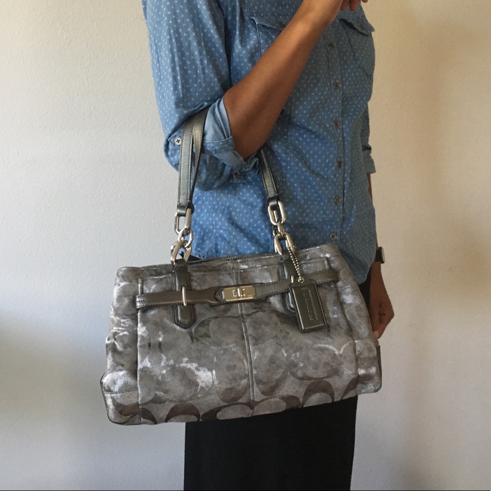 Coach| Pewter & Silver Purse|